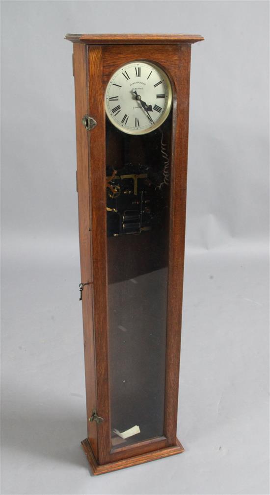 An early 20th century oak cased synchronome electric timepiece, H.50in.